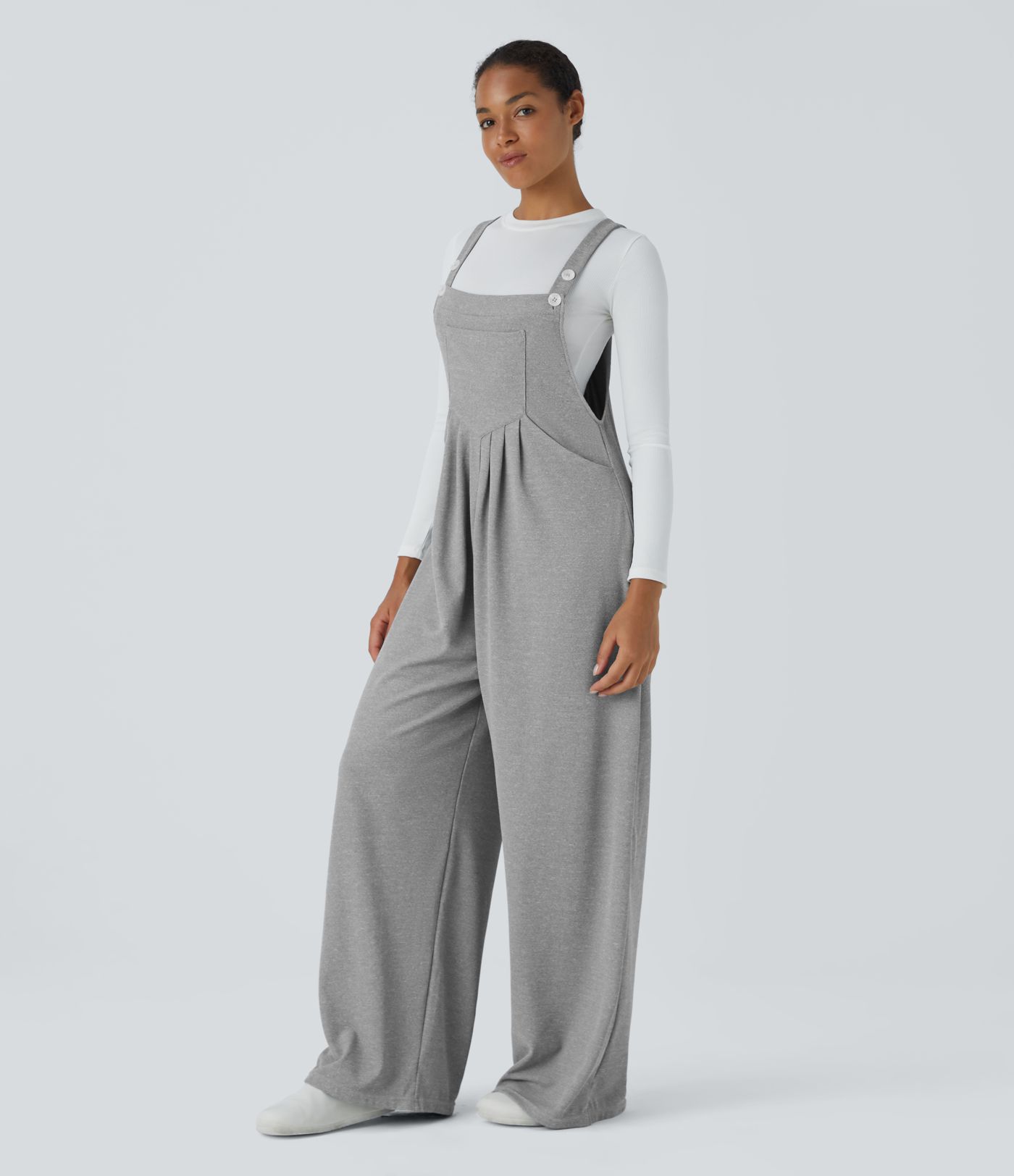 Pockets Waffle Casual Overalls