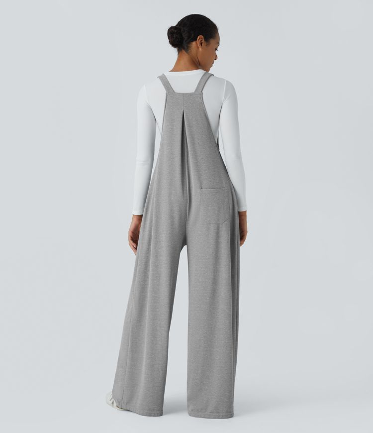 Pockets Waffle Casual Overalls