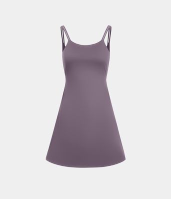 SoftlyZero™ Plush Double Straps 2-Piece Pocket Slip Dance Active Dress A-D Cups