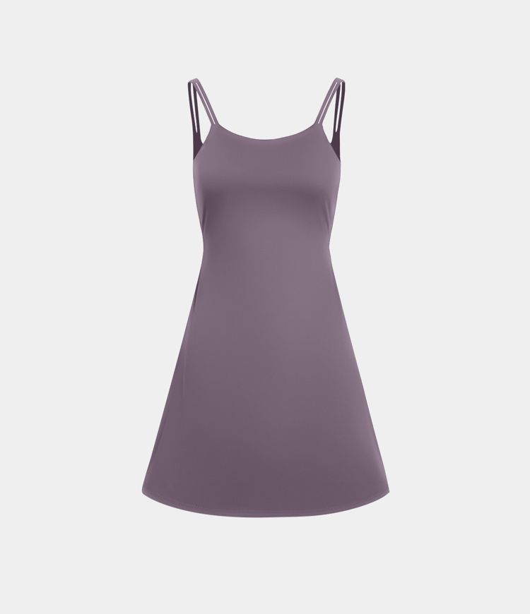 SoftlyZero™ Plush Double Straps 2-Piece Pocket Slip Dance Active Dress A-D Cups