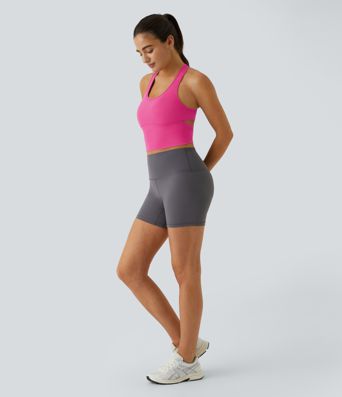 In My Feels Softlyzero™ Plush Rückenfreies, ausgeschnittenes Racerback-Yoga-Tanktop mit U-Ausschnitt