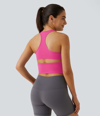 In My Feels Softlyzero™ Plush Rückenfreies, ausgeschnittenes Racerback-Yoga-Tanktop mit U-Ausschnitt