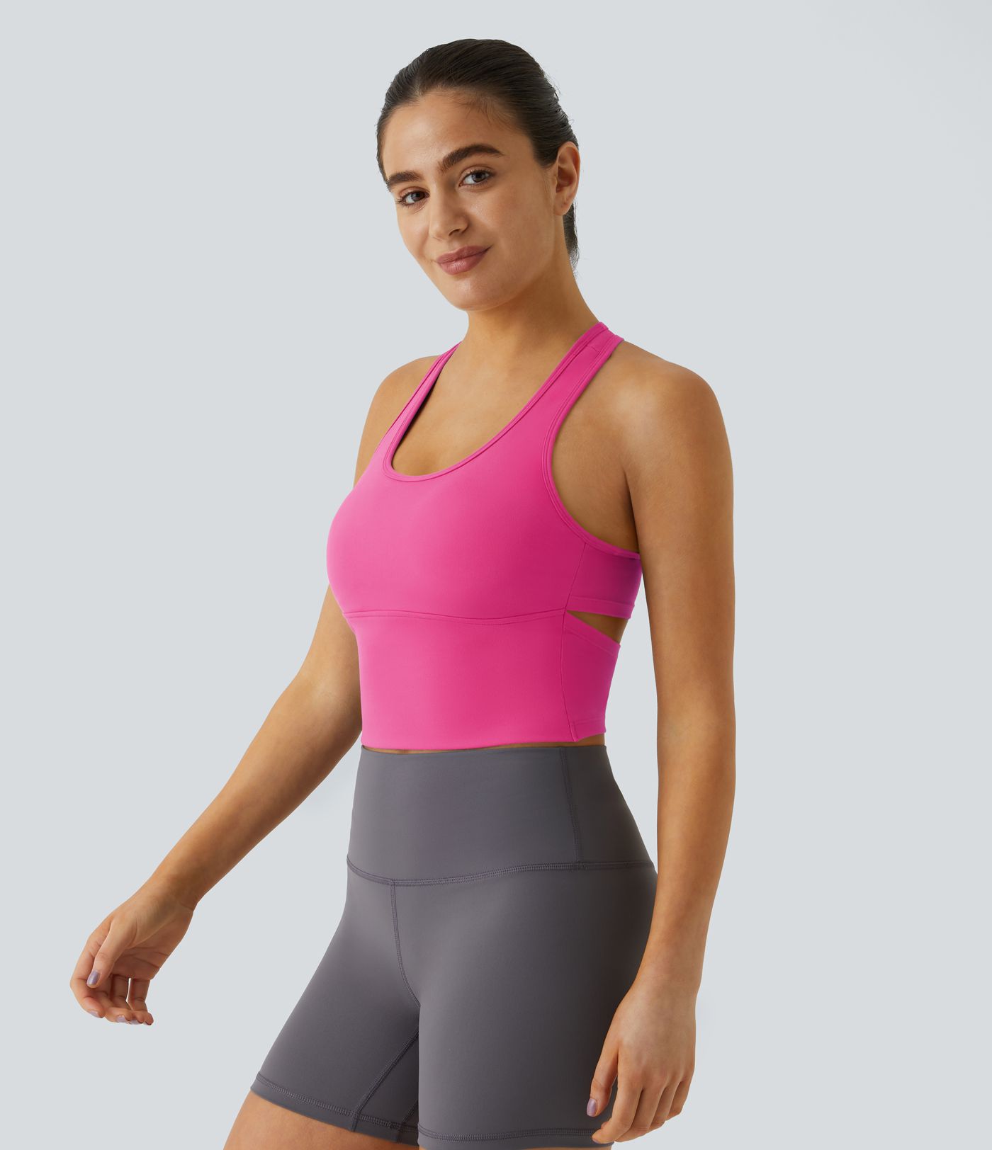 In My Feels Softlyzero™ Plush Rückenfreies, ausgeschnittenes Racerback-Yoga-Tanktop mit U-Ausschnitt