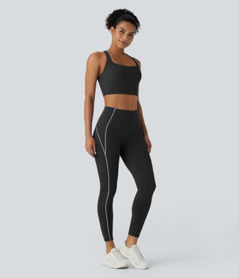 SpeedWave™ leggings 7/8 de talle alto con bolsillos, ribete reflectante y secado rápido para senderismo