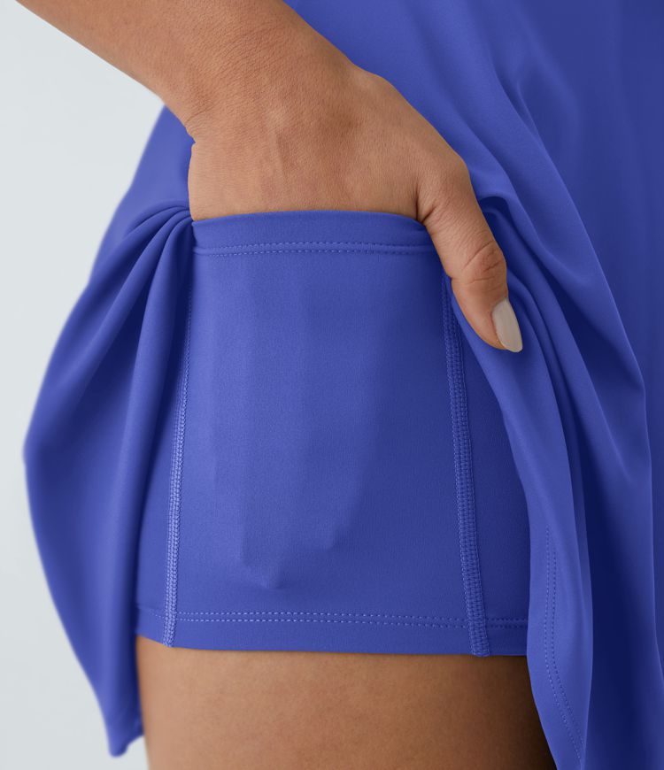 SoftlyZero™ Airy Backless Twisted Flare Low Support Dance Active Dress-Longer Length-Easy Peezy Edition A-C Cups