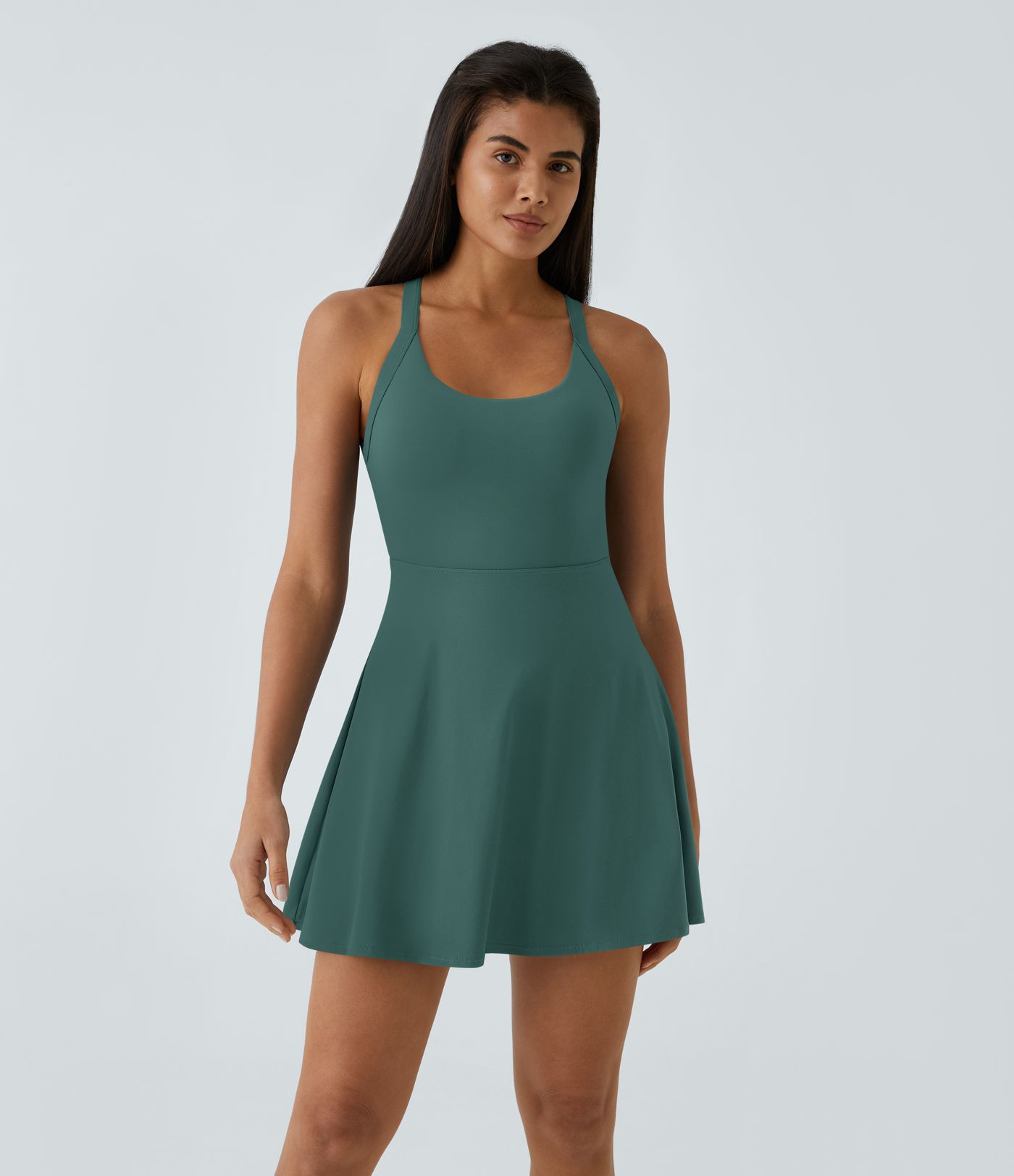 Backless Twisted Flare Dance Active Dress-Longer Length-Easy Peezy Edition