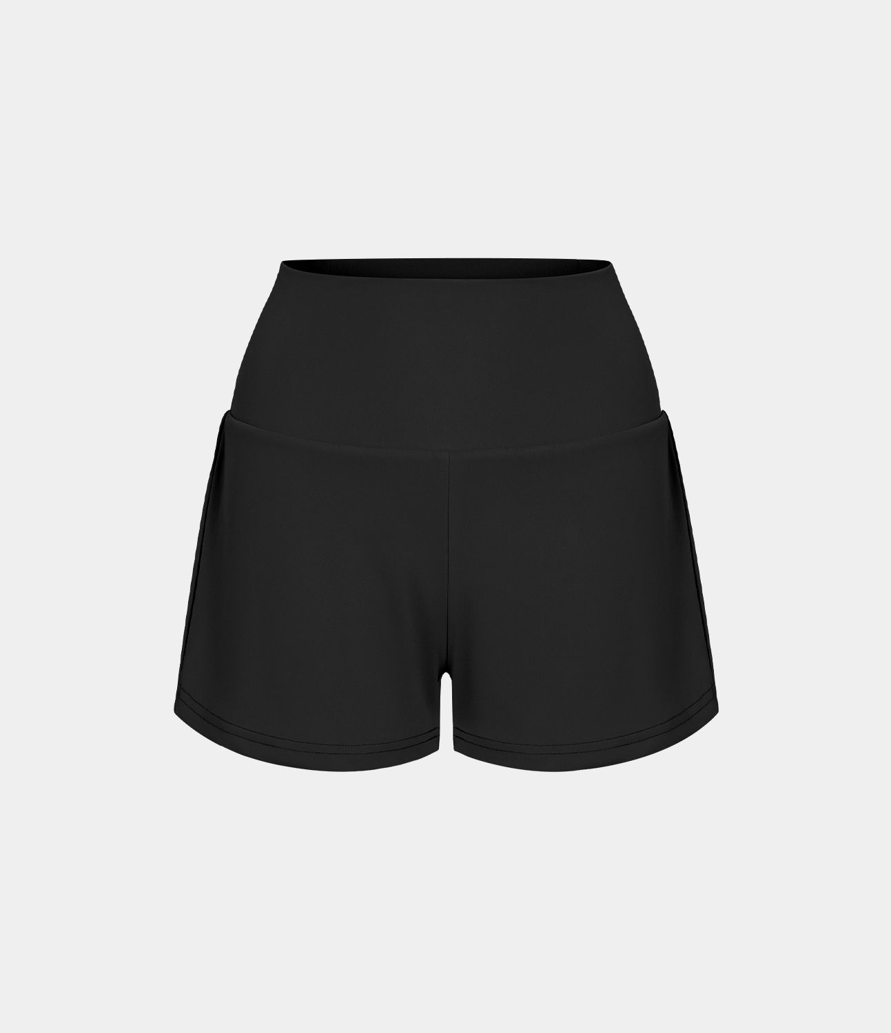 Pantalón corto yoga 2 en 1 tiro alto bolsillo trasero lateral oculto 7.5cm