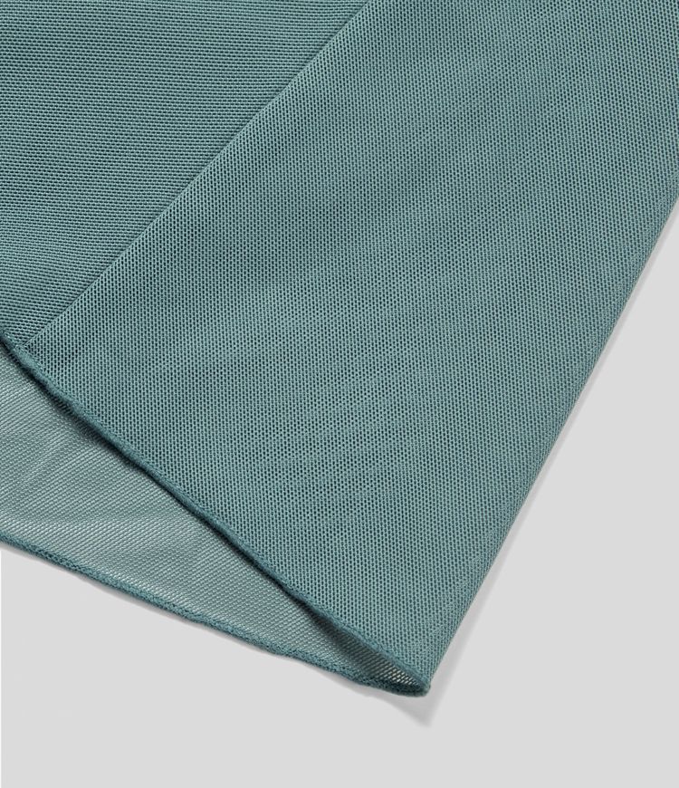 High Waisted Drawstring Contrast Mesh 2-in-1 Side Pocket Flowy Midi Flare Casual Skort