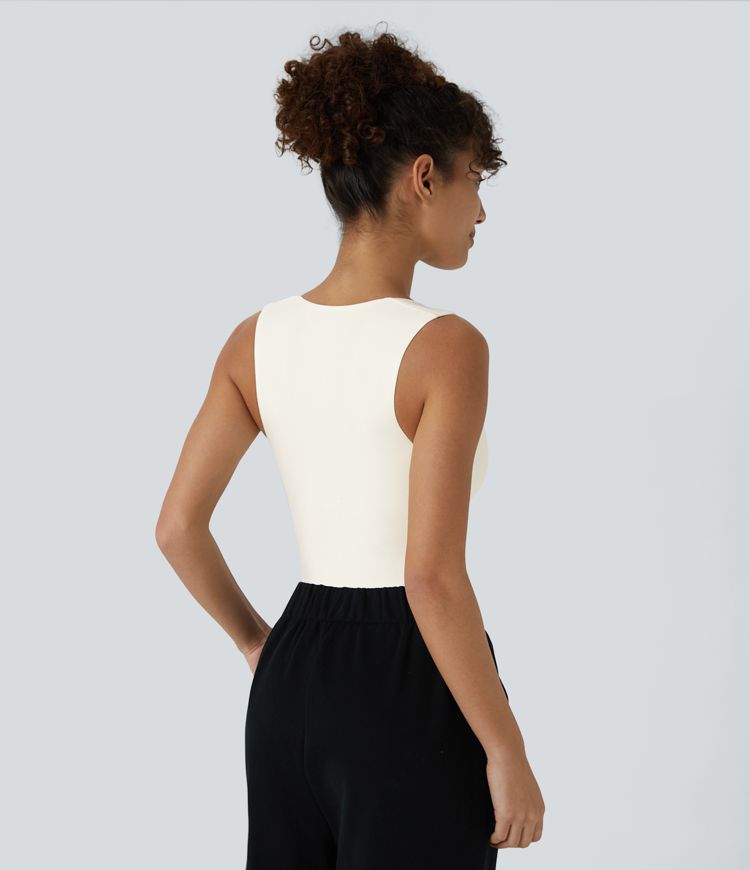 Body décontracté col carré sans manches