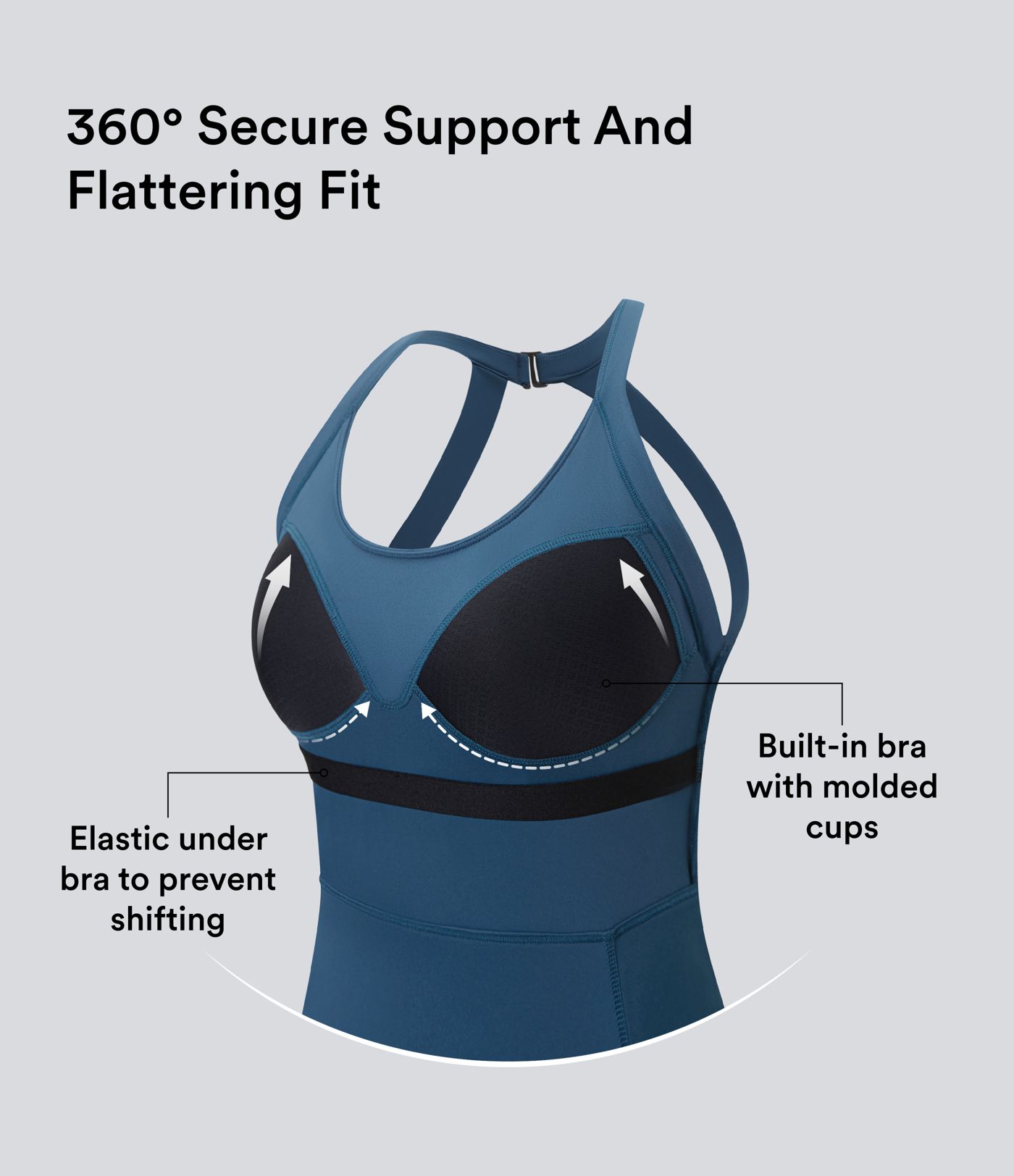 Vestido Softlyzero™ Airy deportivo activo baile copa moldeada sin espalda tacto fresco retorcido - Edición Easy Peezy