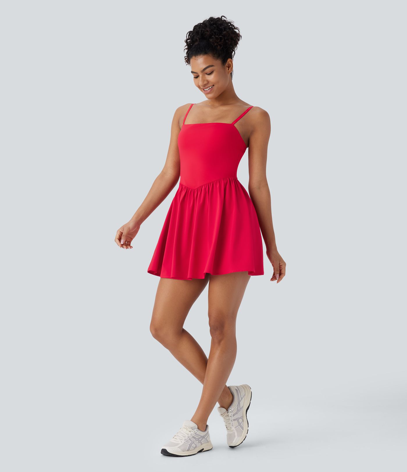 Breezeful™ Rückenfreies 2-in-1-Schnelltrocknendes Mini-Yoga-Aktivkleid mit Seitentaschen – Easy Peezy Edition