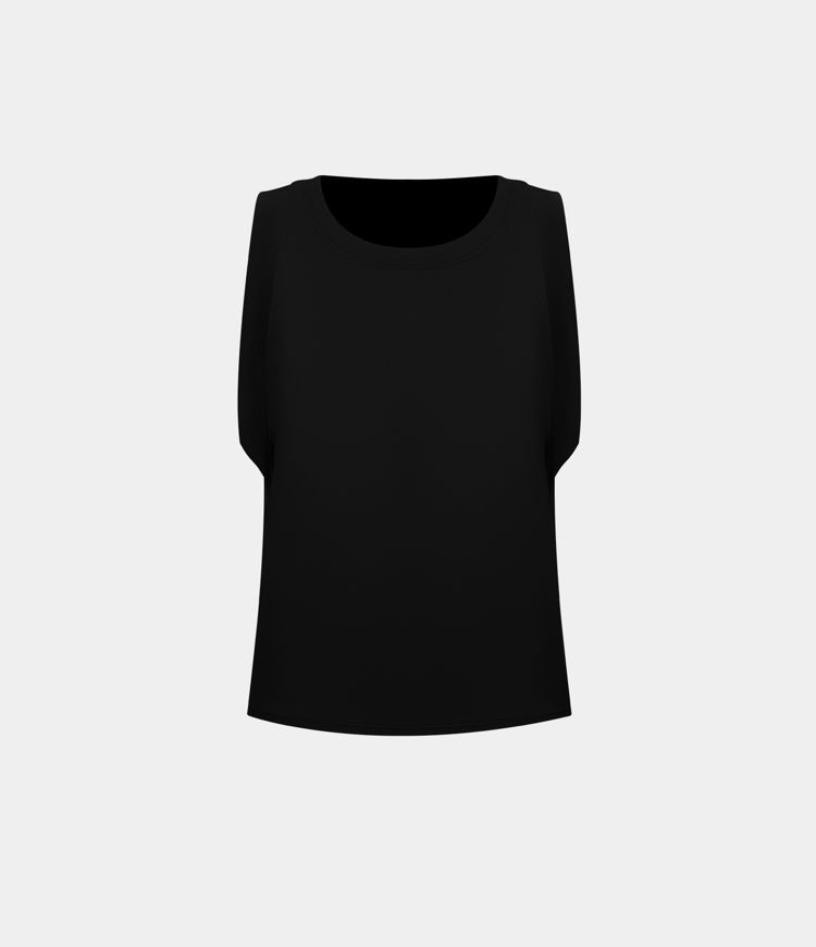 Top sin manga cuello redondo abertura