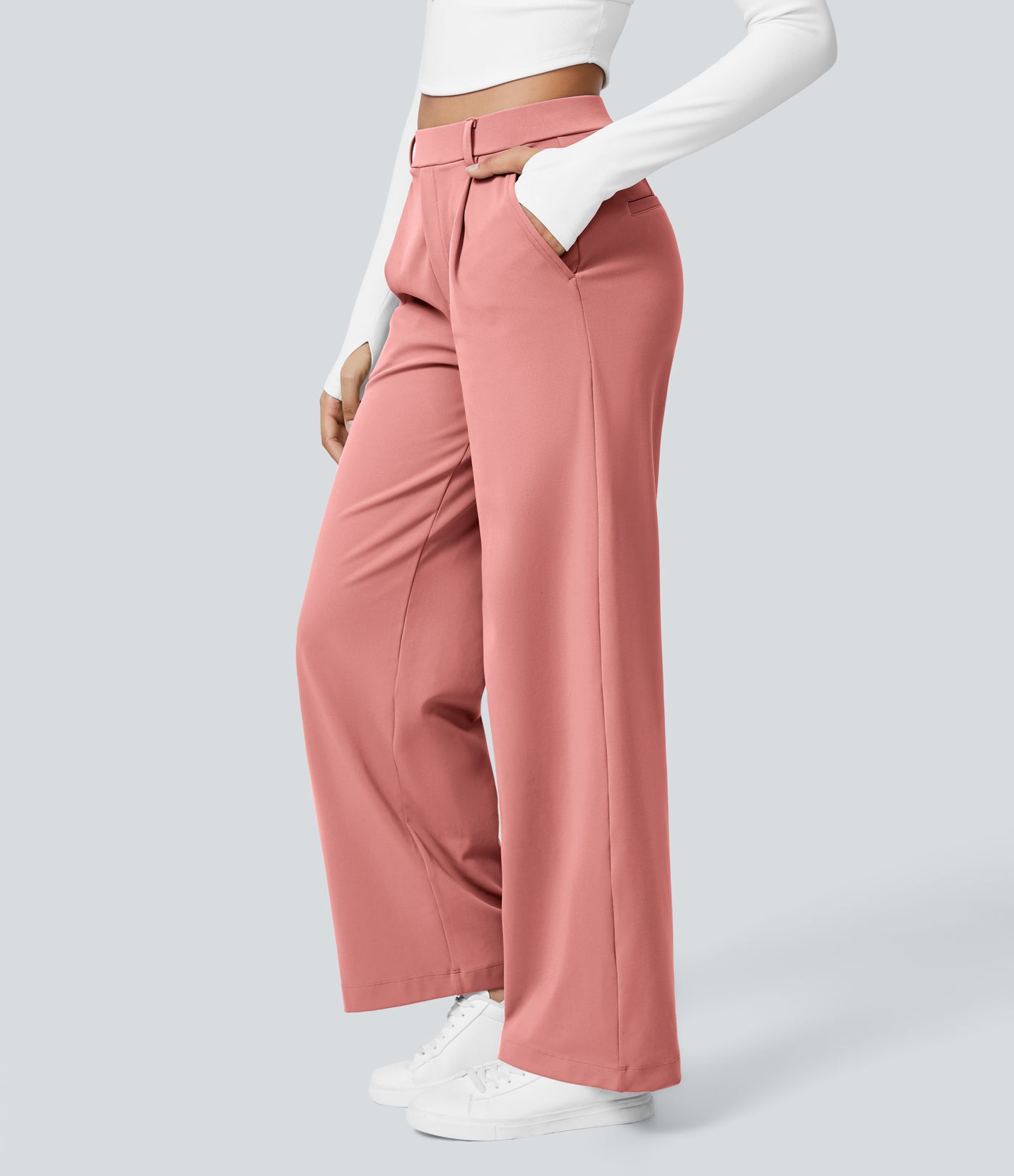 Halara Flex™ High Waisted Pocket Straight Leg Work Trousers