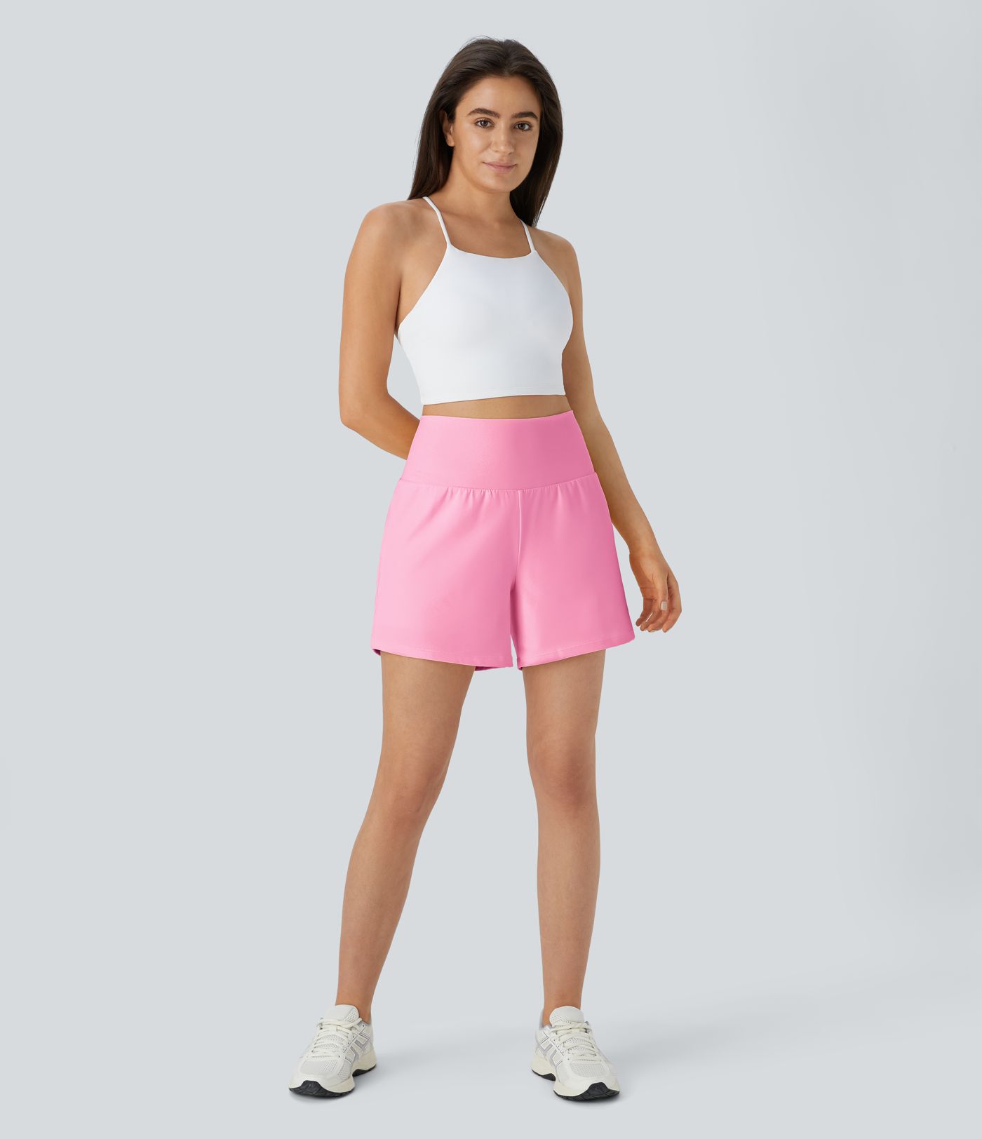 SoftlyZero™ Airy Super High Waisted 2-in-1  Cool Touch Yoga Shorts 5'' with Pockets-Longer Length