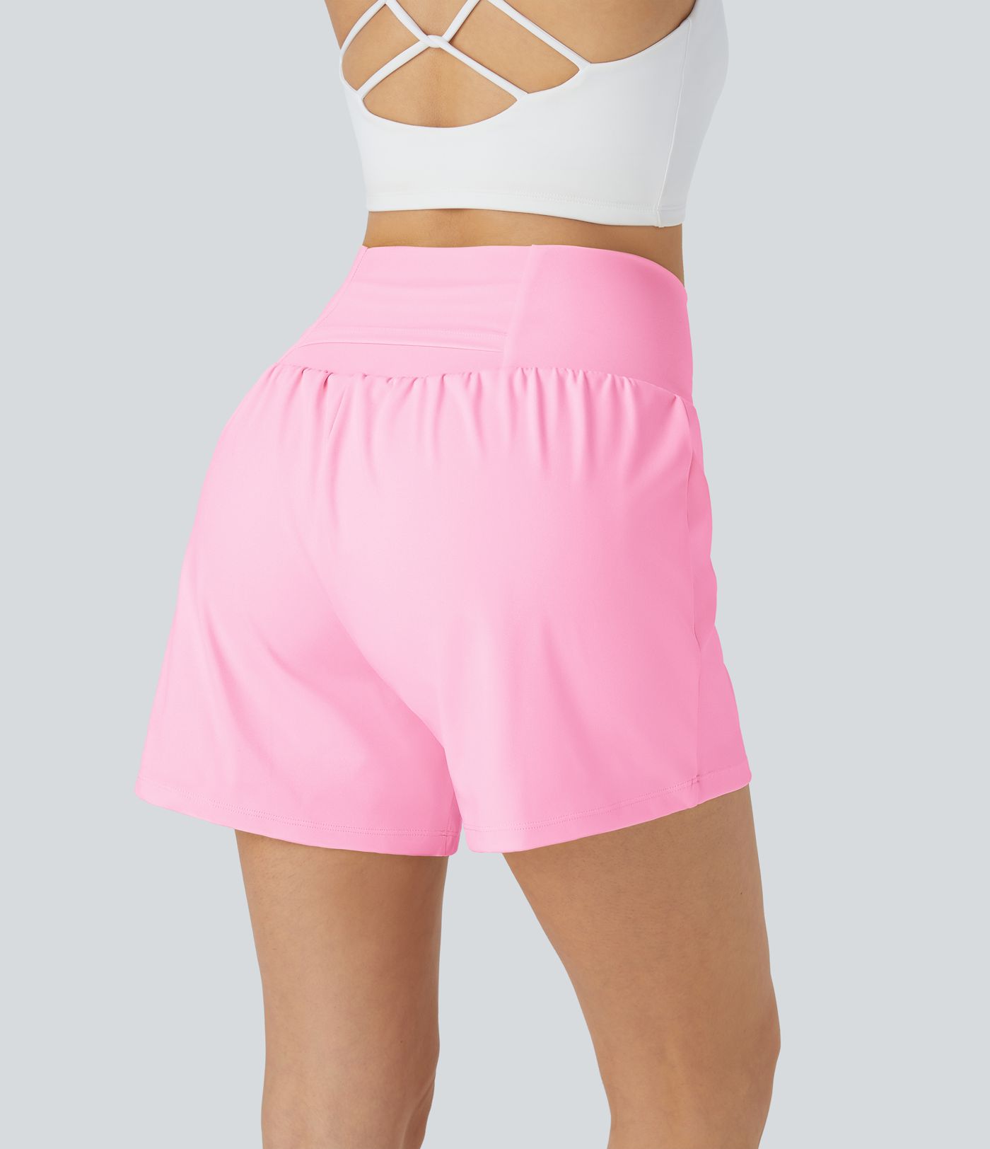 SoftlyZero™ Airy Super High Waisted 2-in-1  Cool Touch Yoga Shorts 5'' with Pockets-Longer Length