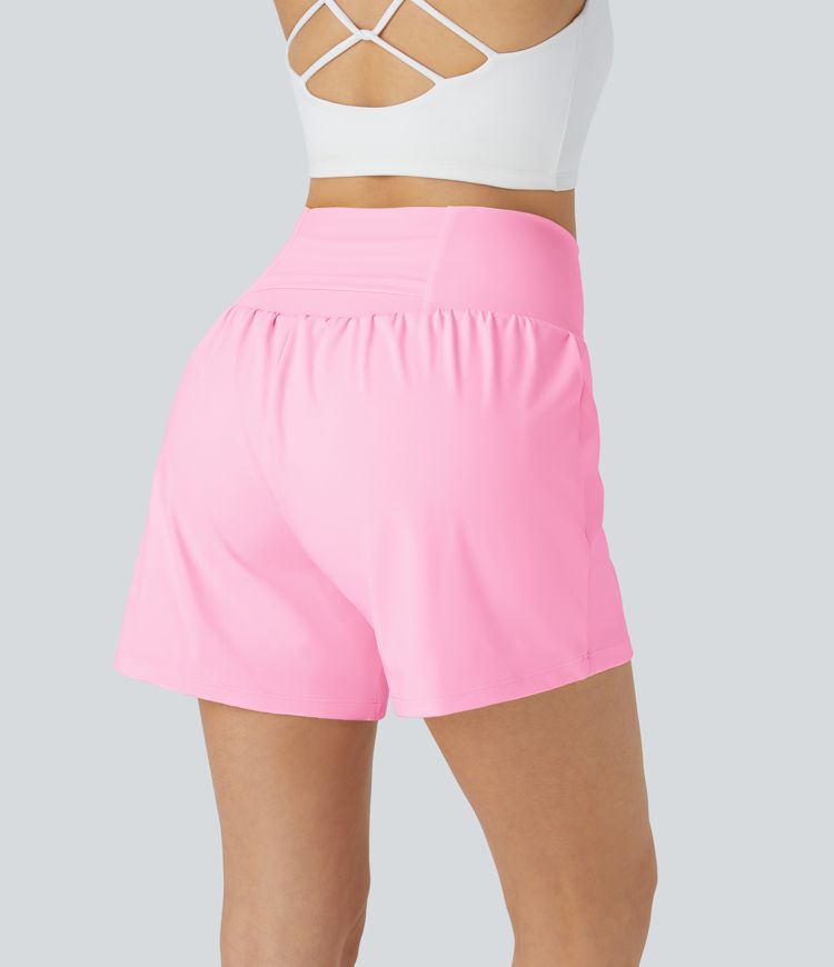SoftlyZero™ Airy Super High Waisted 2-in-1  Cool Touch Yoga Shorts 5'' with Pockets-Longer Length