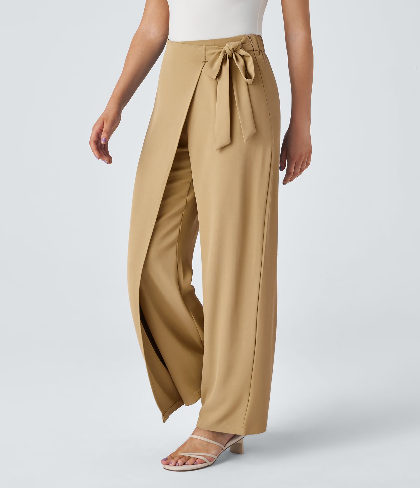 Halara Flex™ High Waisted Tie Side Wide Leg Work Pants
