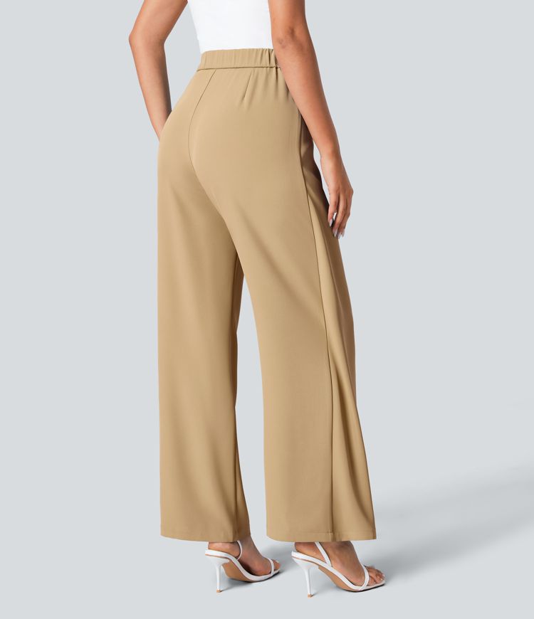 Halara Flex™ High Waisted Tie Side Wide Leg Work Pants