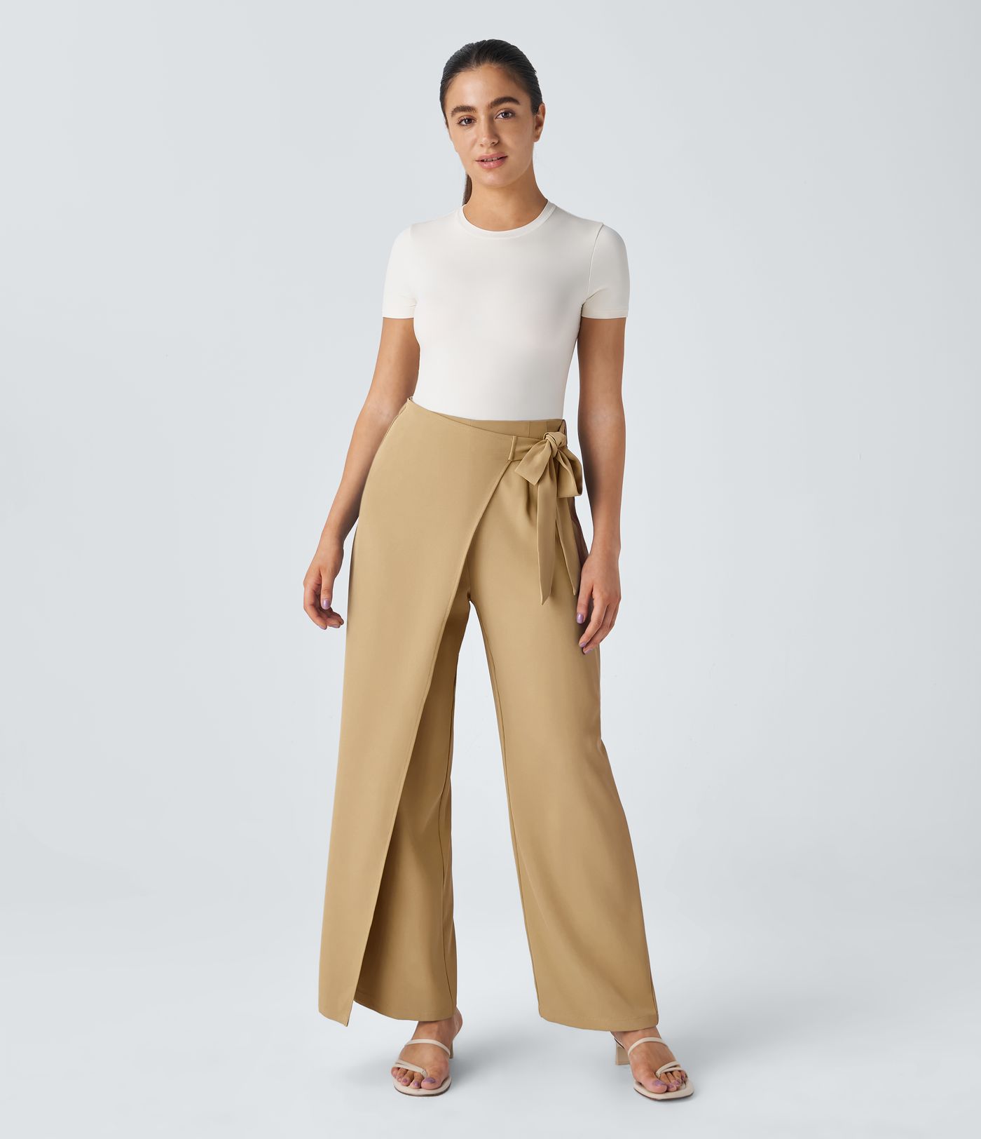 Halara Flex™ High Waisted Tie Side Wide Leg Work Pants