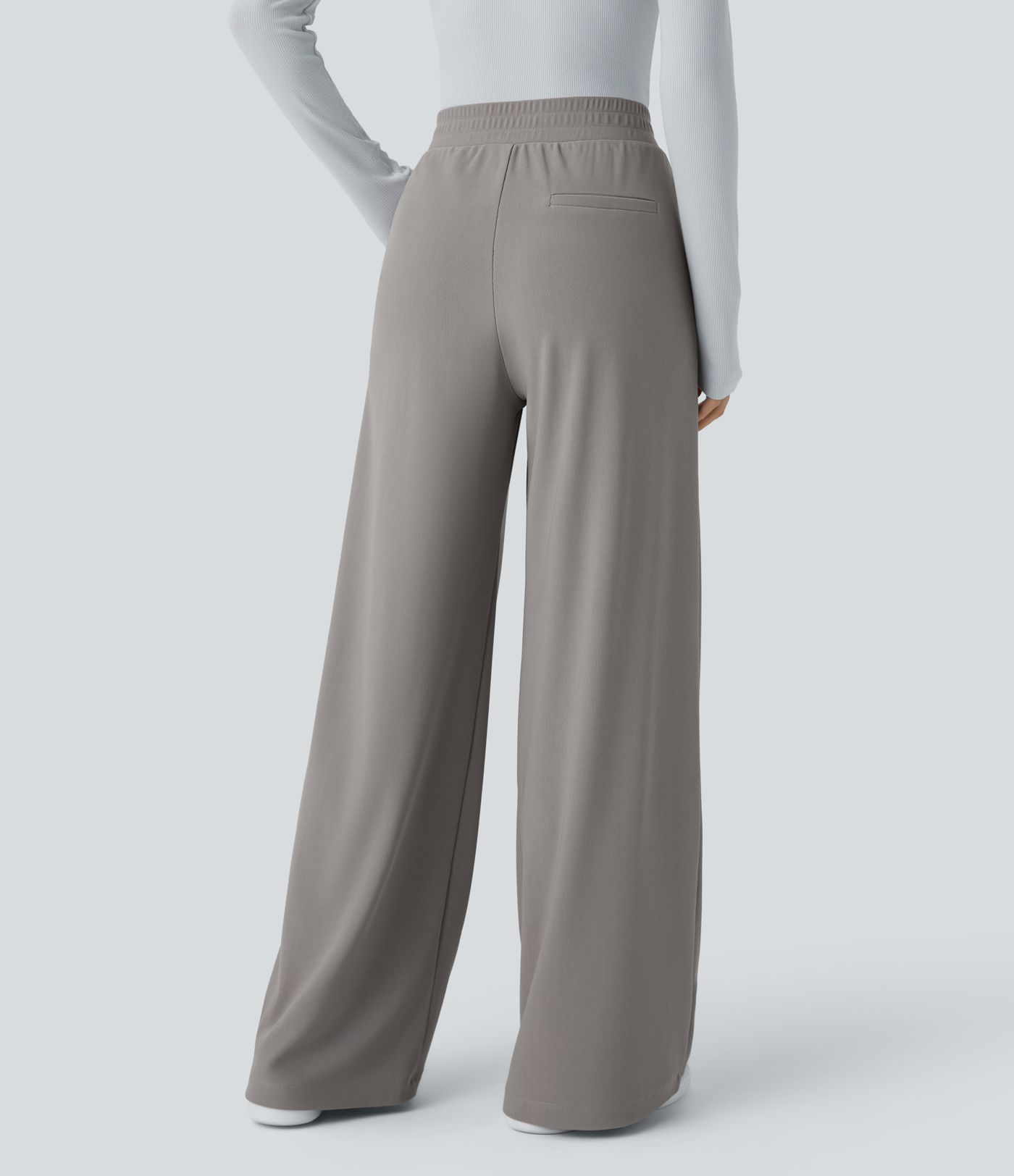 Halara Flex™ pantalones de trabajo de talle alto con bolsillos y pernera ancha de micro waffle