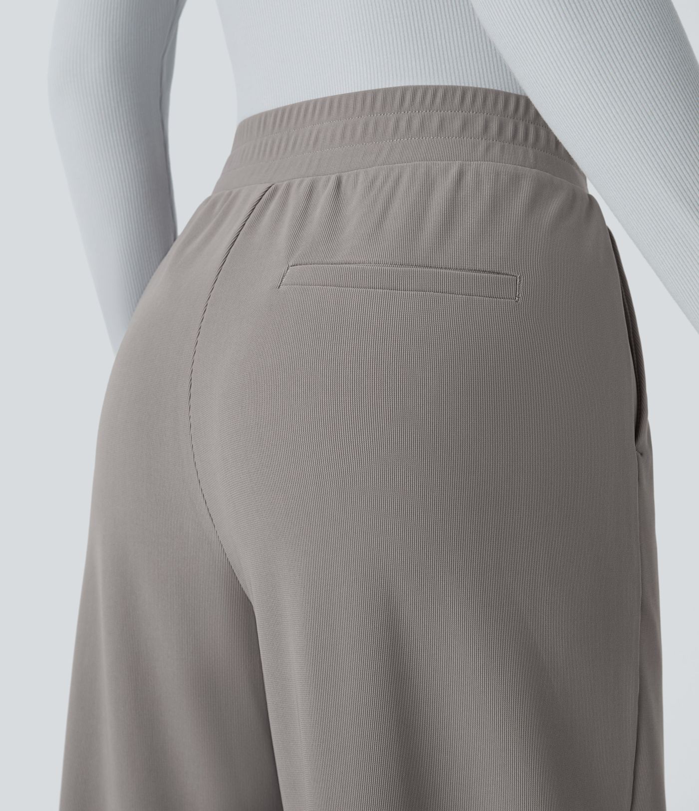 Halara Flex™ pantalones de trabajo de talle alto con bolsillos y pernera ancha de micro waffle