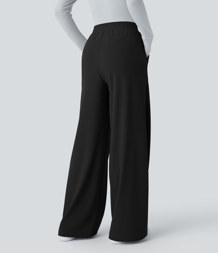 Halara Flex™ High Waisted Pocket Wide Leg Micro Waffle Work Pants