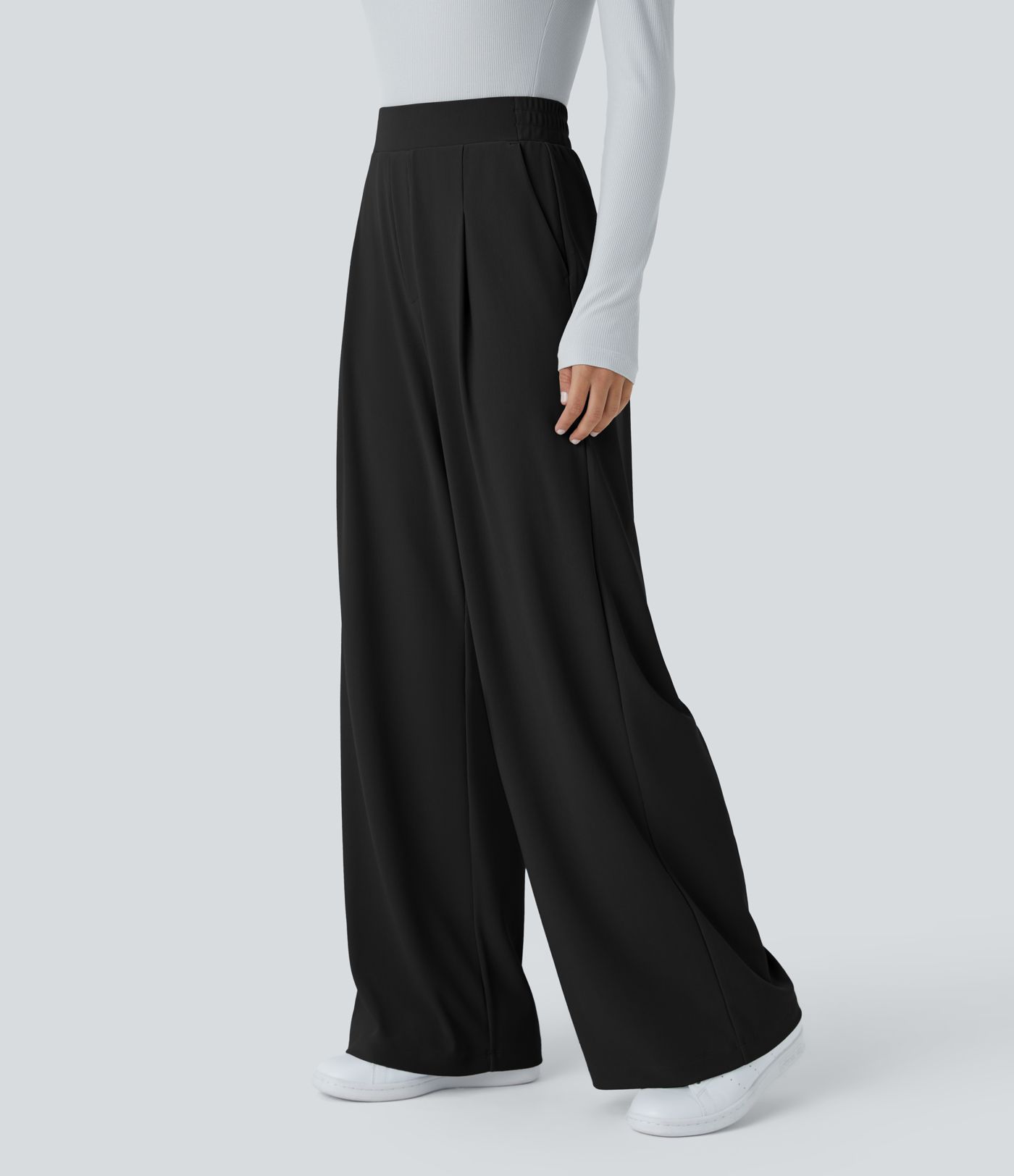 Halara Flex™ High Waisted Pocket Wide Leg Micro Waffle Work Pants