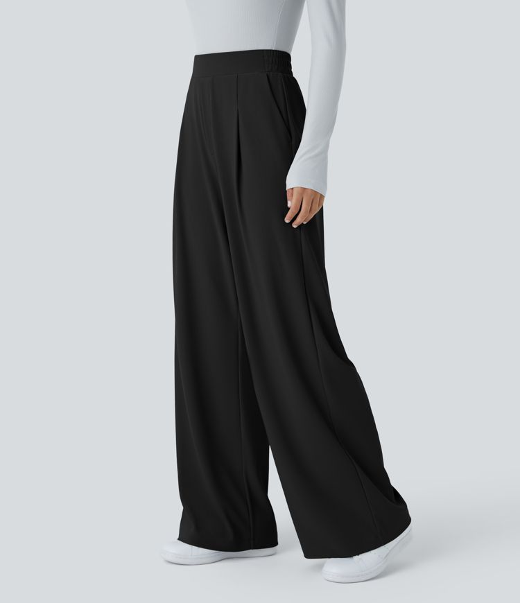 Halara Flex™ High Waisted Pocket Wide Leg Micro Waffle Work Pants