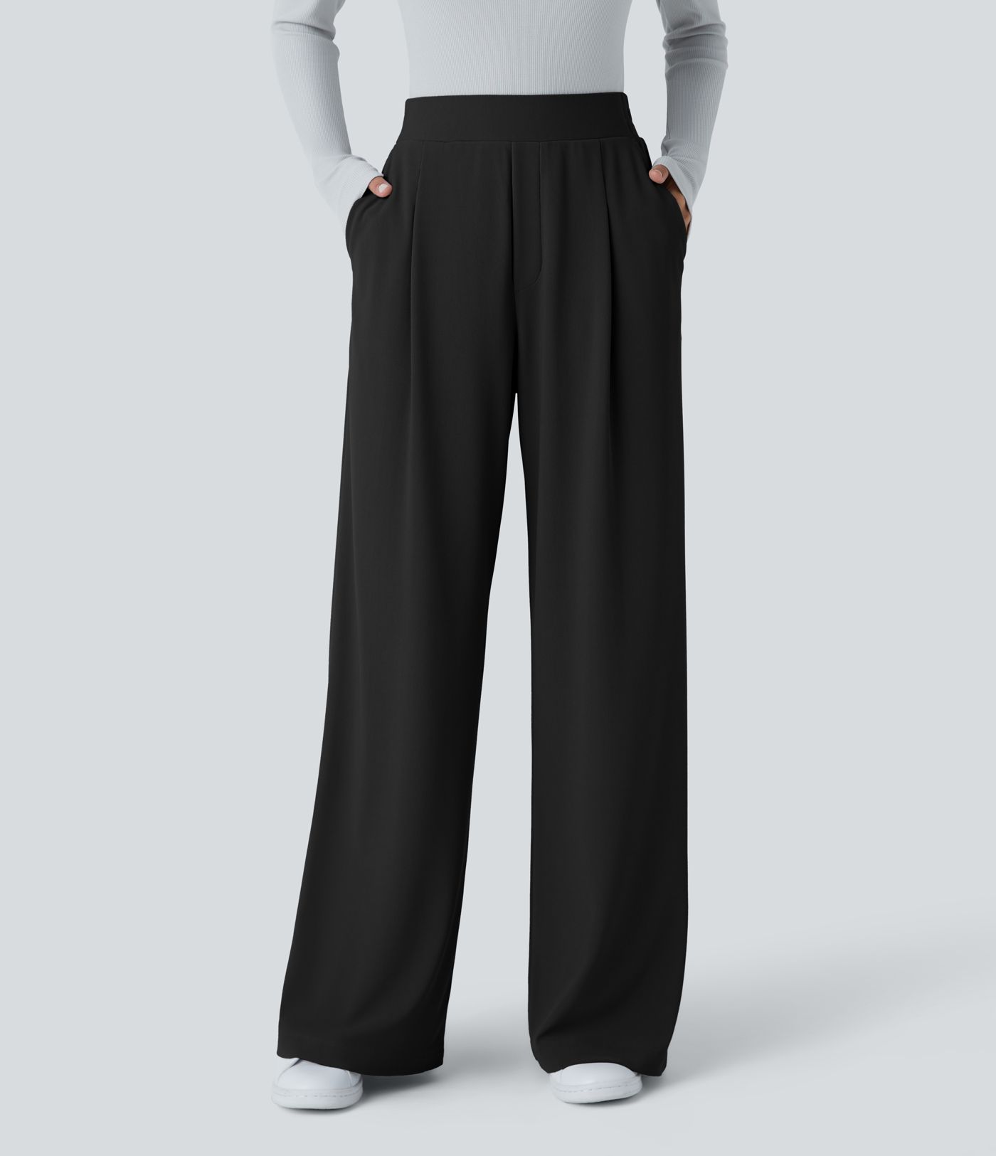 Halara Flex™ High Waisted Pocket Wide Leg Micro Waffle Work Pants