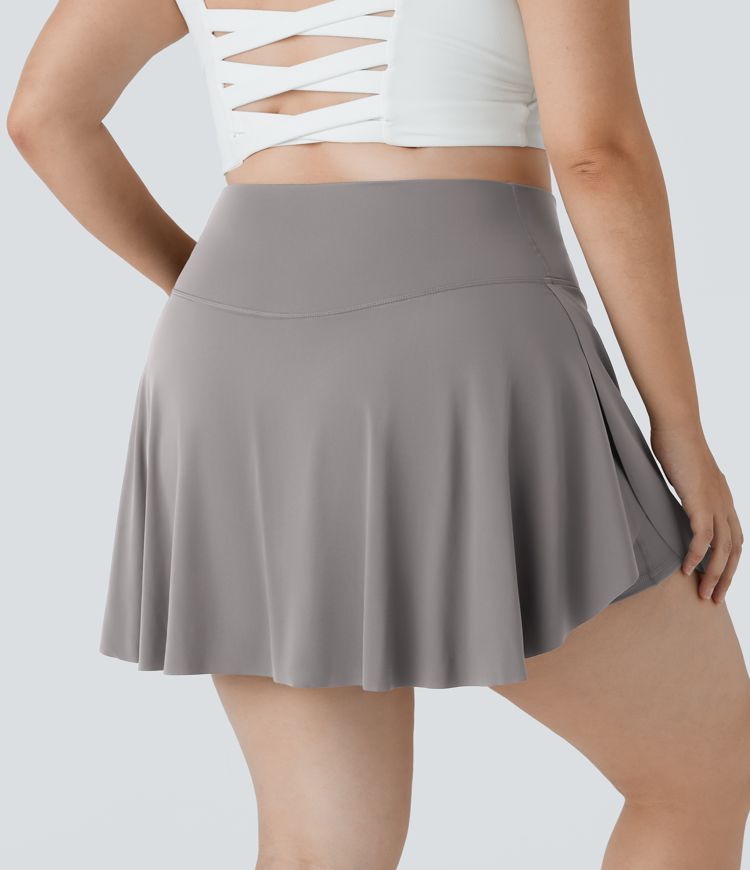 Everyday Softlyzero™ Airy Crossover Side Pocket 2-in-1 Cool Touch Tennis Plus Size Skirt-Lucid-UPF50+