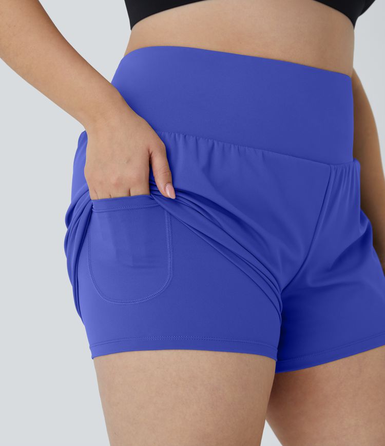 Pantalones cortos de gimnasio 2 en 1 con bolsillo trasero más bolsillo oculto lateral 3.5 pulgadas Pantalones cortos de gimnasio 2 en 1 con bolsillo trasero más bolsillo oculto lateral 3.5 pulgadas