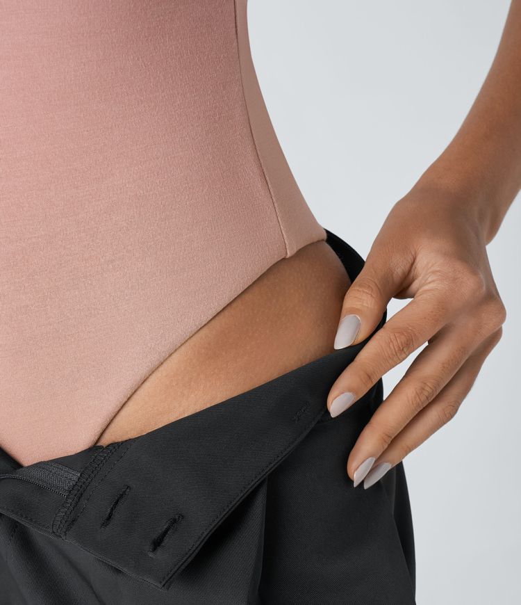 Body oficina botón sin mangas cuello V