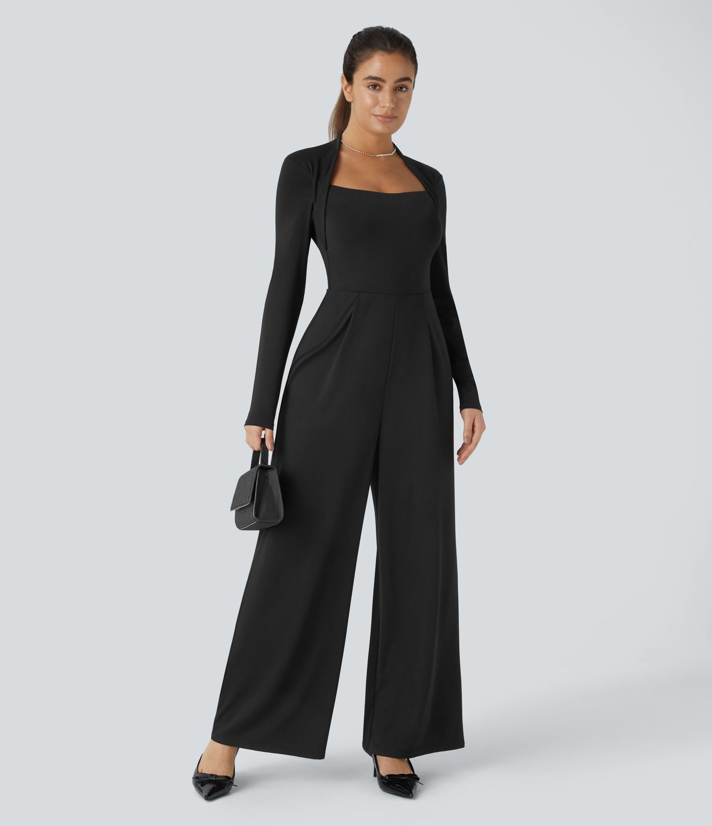 Long Sleeve Wide Leg Jumpsuit