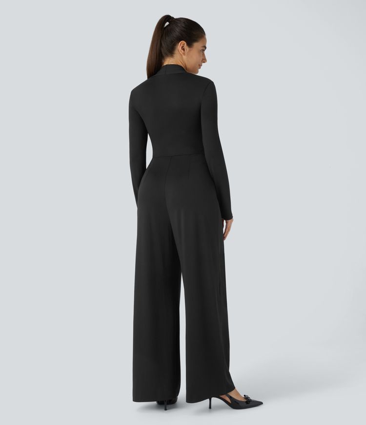Long Sleeve Wide Leg Jumpsuit