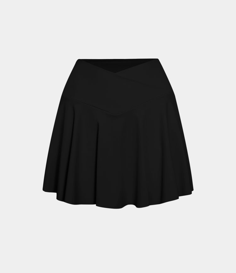 SoftlyZero™ Vzdušná Pohodlná Vysoká Sportovní Sukně s Křížovým Střihem 2-v-1 s Kapsou a Chladivým Povrchem - UPF50+