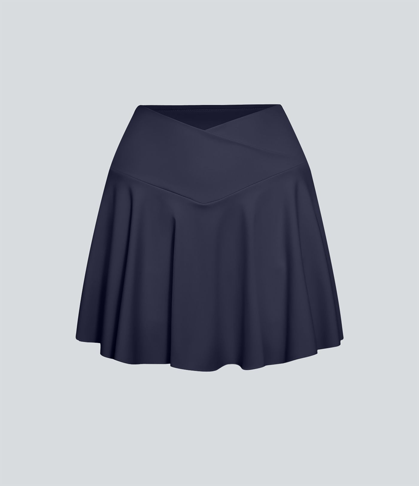 SoftlyZero™ Airy Comfy High Waisted Crossover 2-in-1 Pocket Flare Cool Touch Tennis Skirt-UPF50+