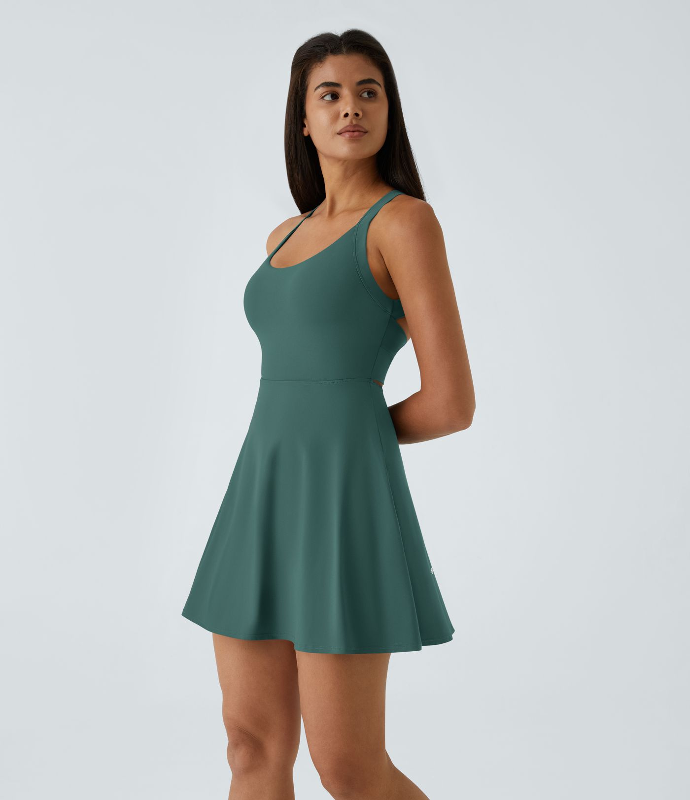 Backless Twisted Flare Dance Active Dress-Longer Length-Easy Peezy Edition
