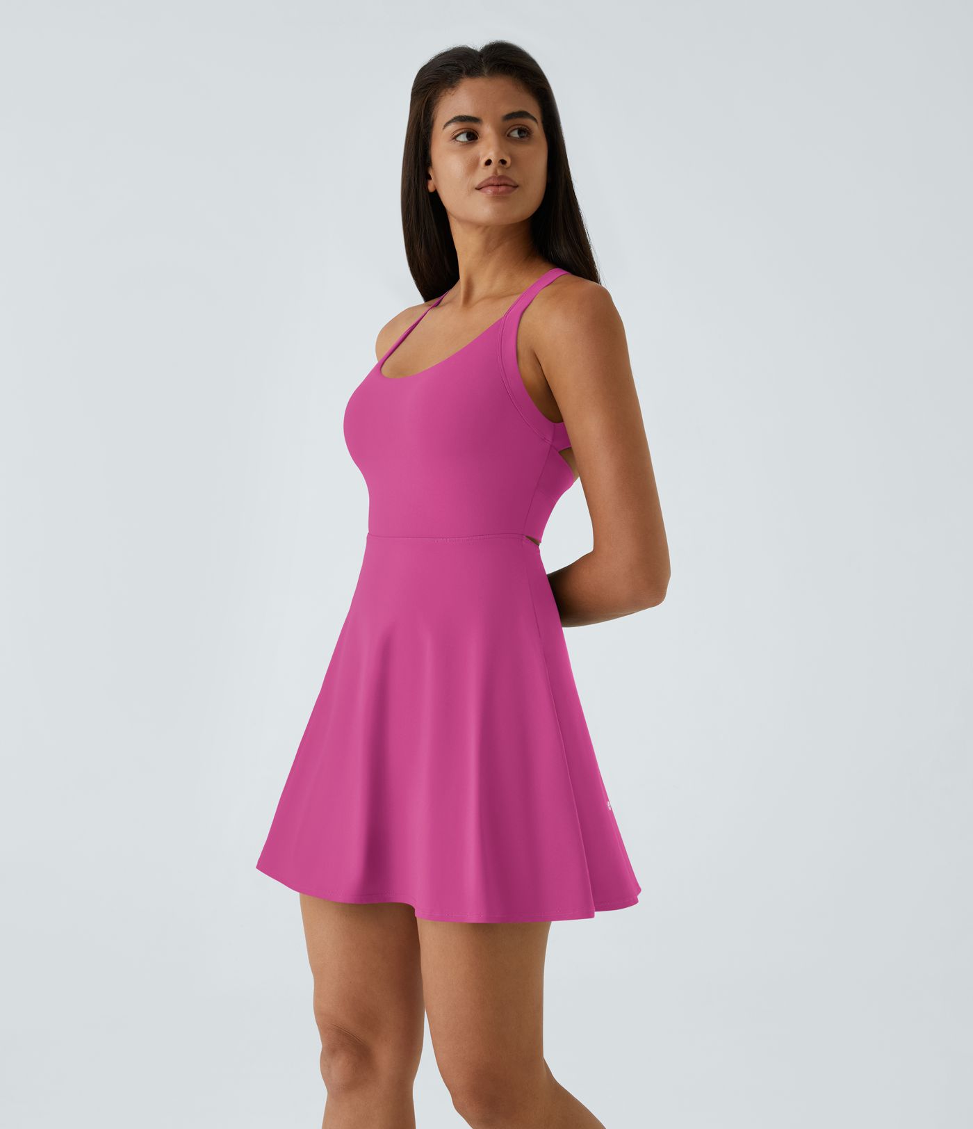 Flare Dance Women Halter Mini Active Dress-Longer Length-Easy Peezy Edition