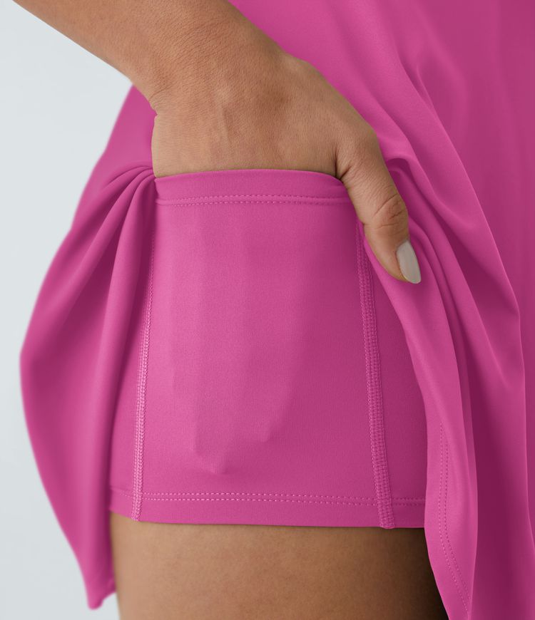 Flare Dance Women Halter Mini Active Dress-Longer Length-Easy Peezy Edition