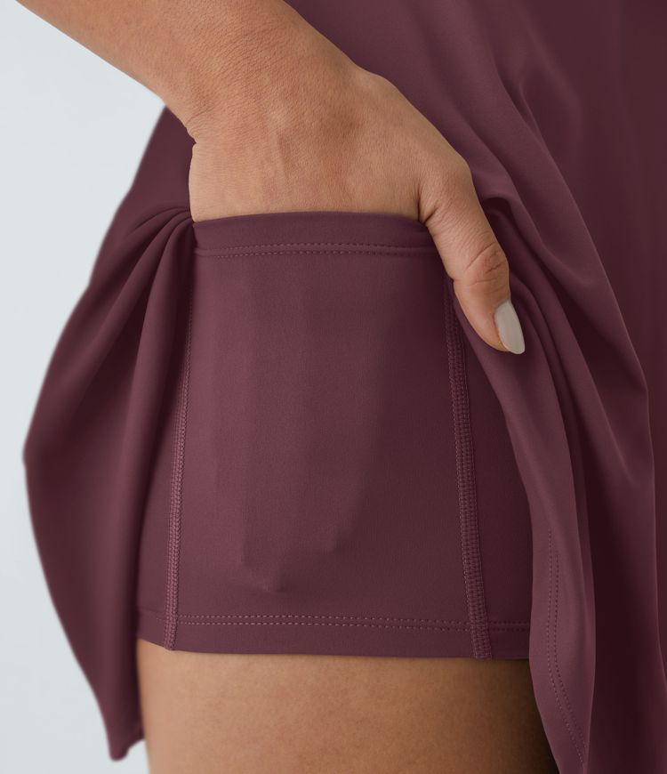 Backless Twisted Flare Low Support Dance Active Dress-Longer Length-Easy Peezy Edition A-C Cups