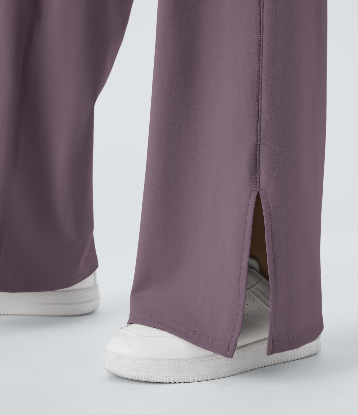 Pantalon de Yoga à Jambes Larges avec Ourlet Croisé Poche-Sourire