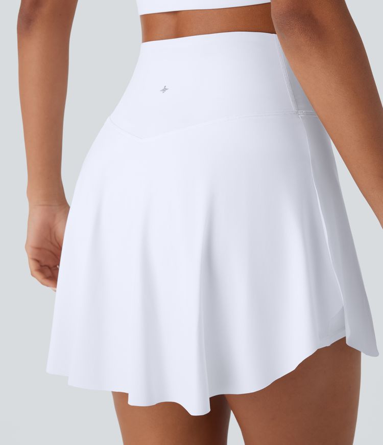 Mini Falda resort tiro alto cruzada 2 en 1 bolsillo lateral tacto fresco secado rápido