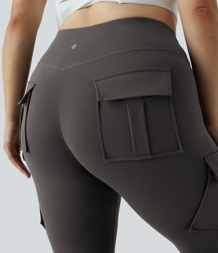 DayStretch High Waisted Cargo Pocket Skinny Yoga Plus Size 7/8 Leggings