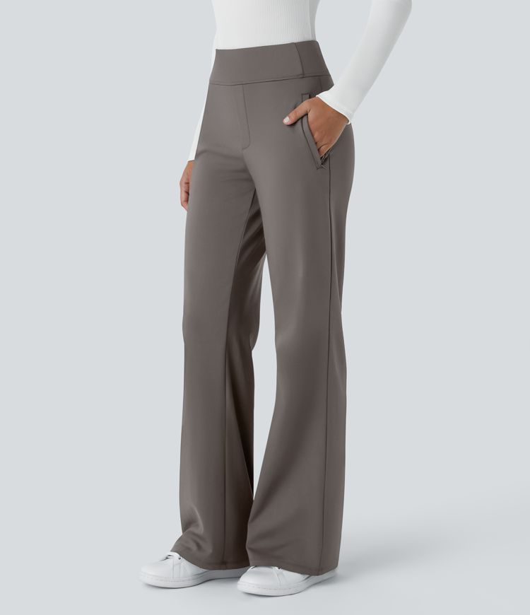 Halara Flex™ High Waisted Side Zipper Pocket Work Flare Pants