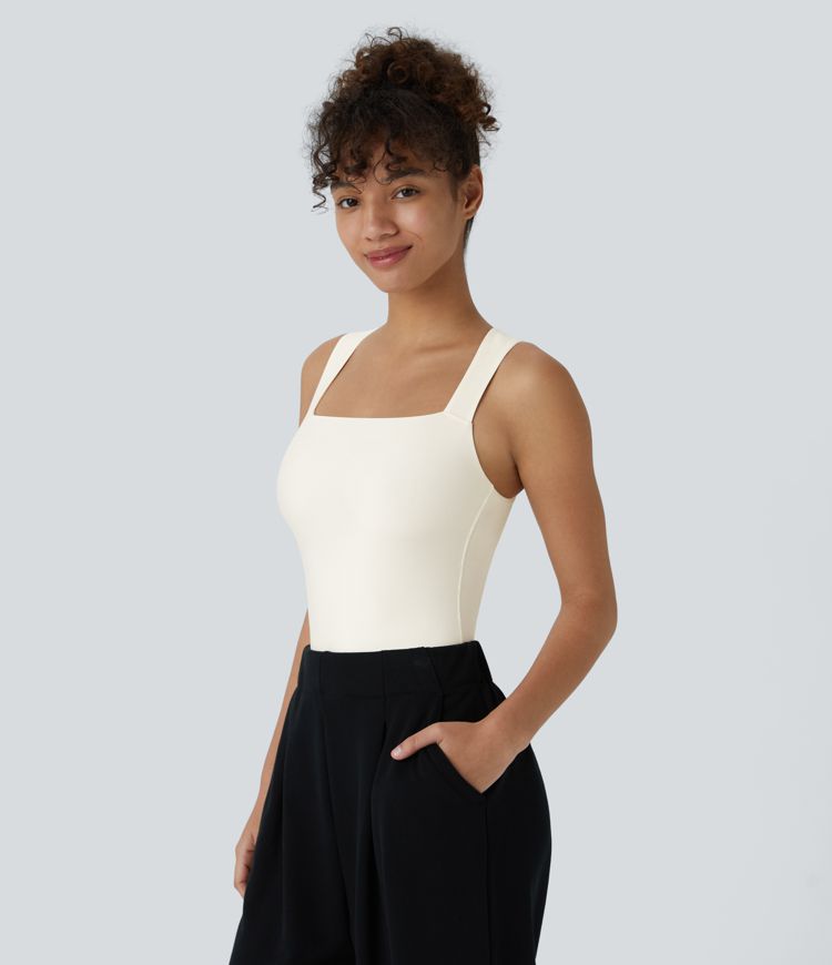 Body décontracté col carré sans manches