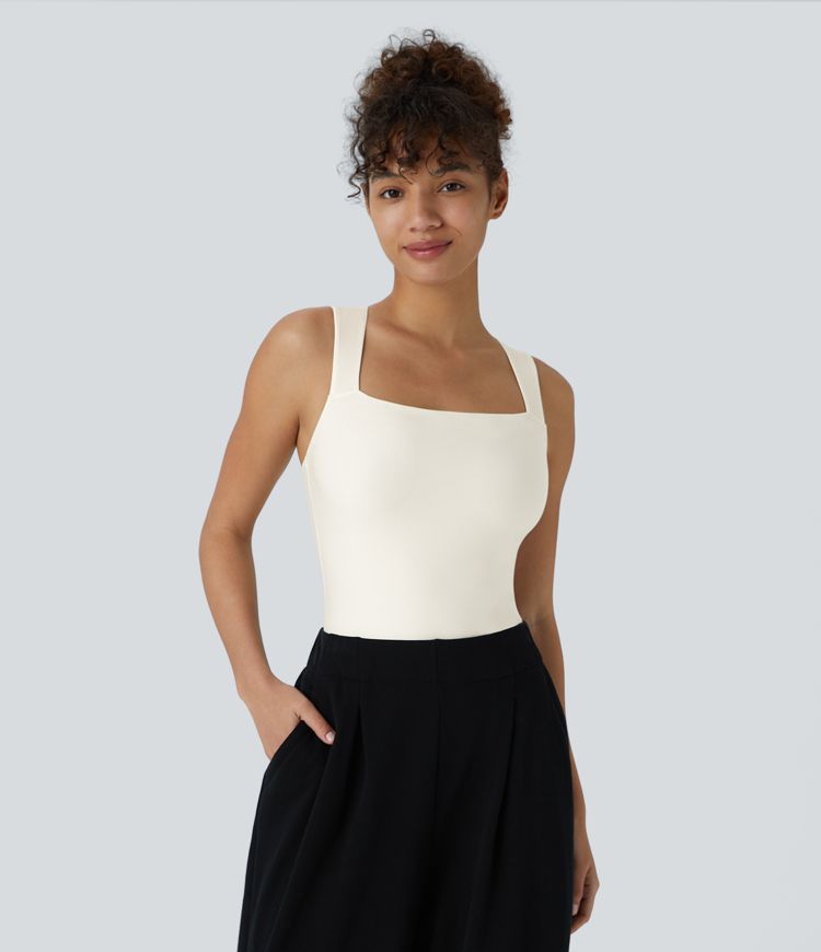 Body décontracté col carré sans manches