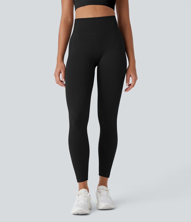 Seamless Flow High Waisted Tummy Control Yoga 7/8 Leggings