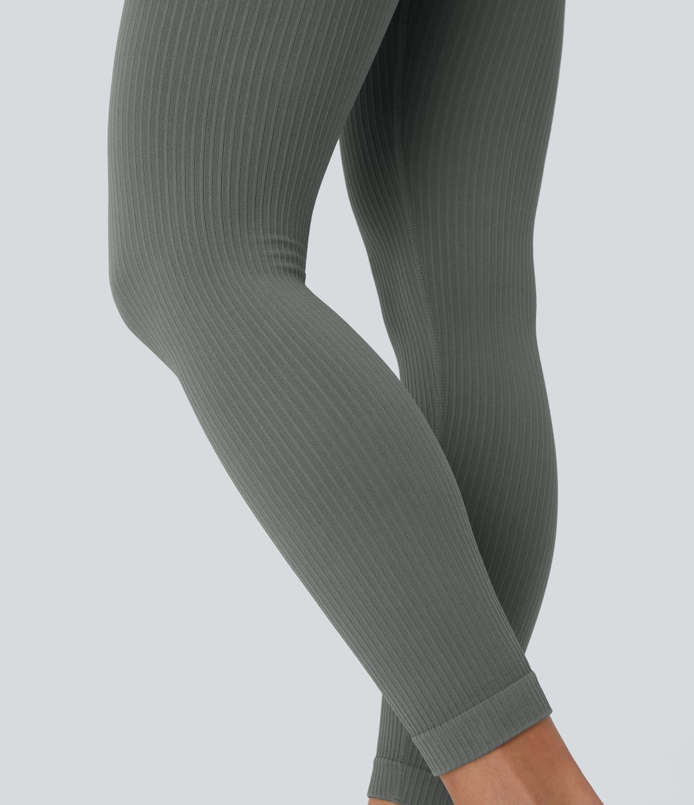 Legging yoga 7/8 gainant taille haute côtelé doux sans couture OneForm Seamless Flow