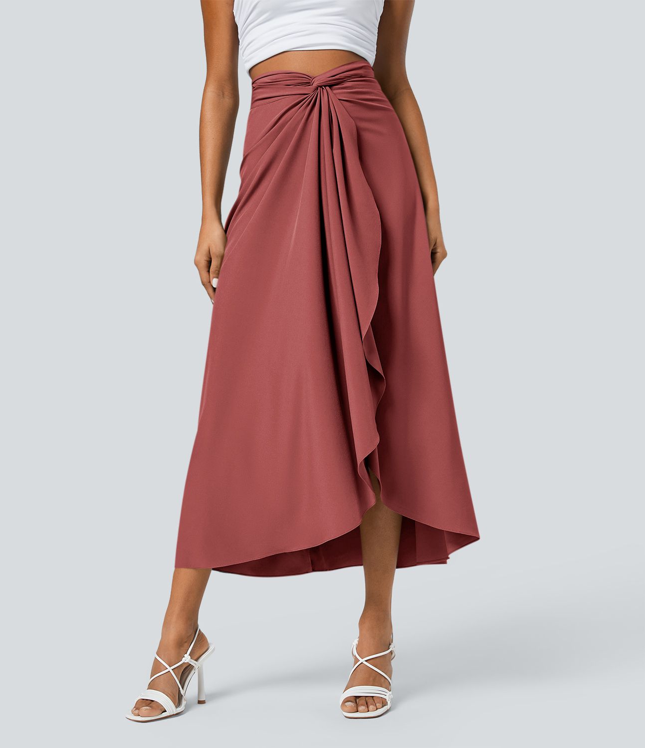 Breezeful™ High Waisted Wrapped Tie Back Quick Dry Skirt