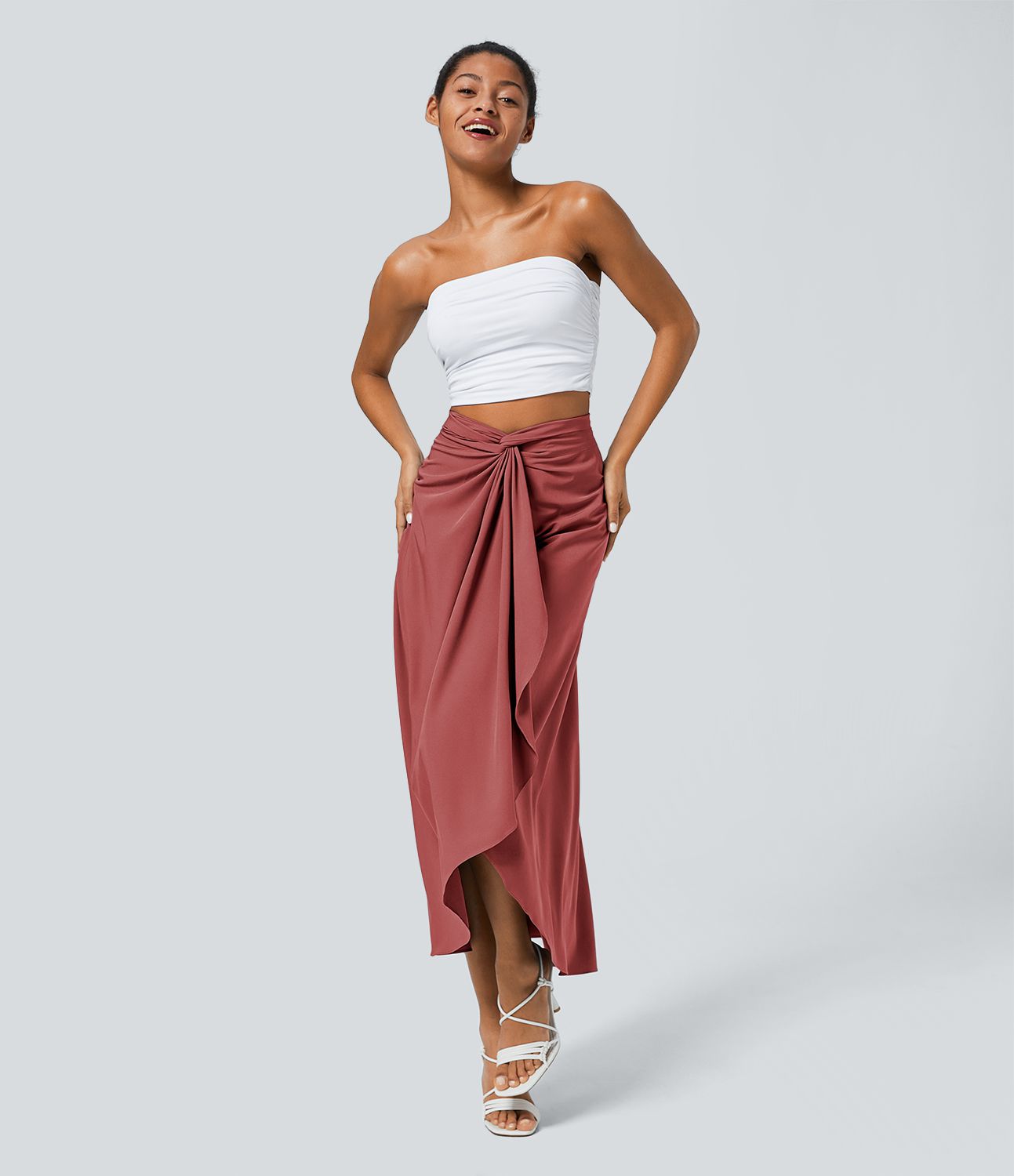 Breezeful™ High Waisted Wrapped Tie Back Quick Dry Skirt